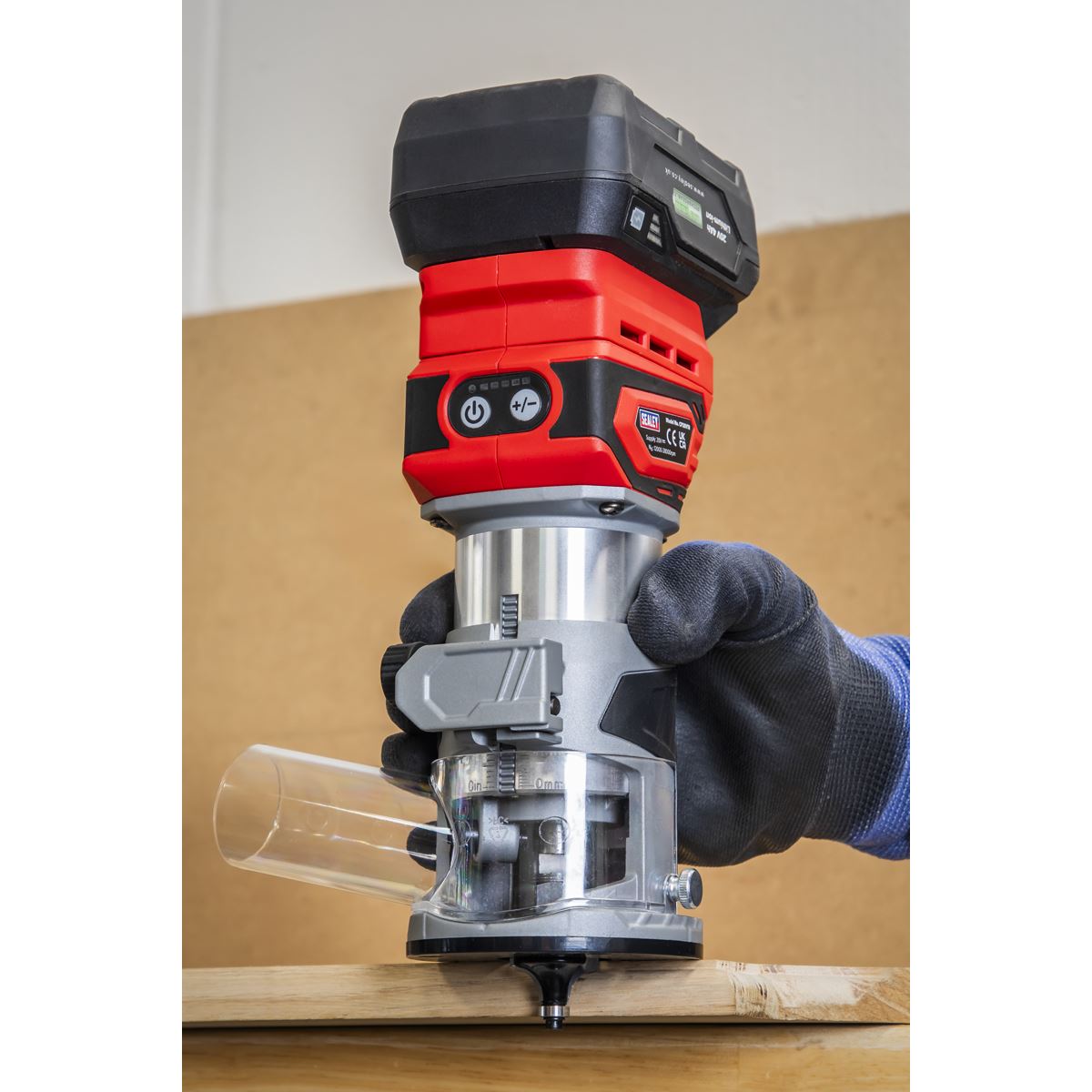 Sealey 20V SV20 Series Cordless Trimming Router Kit 2 Batteries CP20VTRKIT