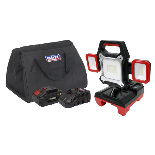 Sealey Cordless/Corded 20V 4Ah SV20 Series Worklight Kit 45W SMD LED CP20VWLKIT1