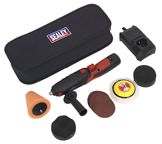 Sealey Cordless Mini Sander/Polisher Kit �75mm 12V Lithium-ion CP2812V