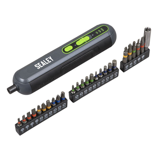 Sealey 4V Cordless Screwdriver with 25pc Bit Set CP4VSD