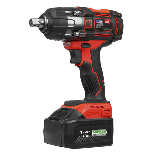 Sealey Cordless Impact Wrench 18V 4Ah Lithium-ion 1/2"Sq Drive CP650LI