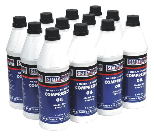 Sealey Compressor Oil 1L Pack of 12 CPO/1
