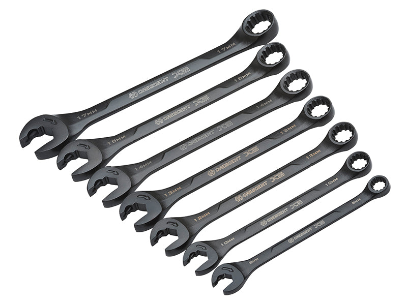Crescent® X6™ Open End Ratcheting Spanner Set, 7 Piece CRECX6RWM7