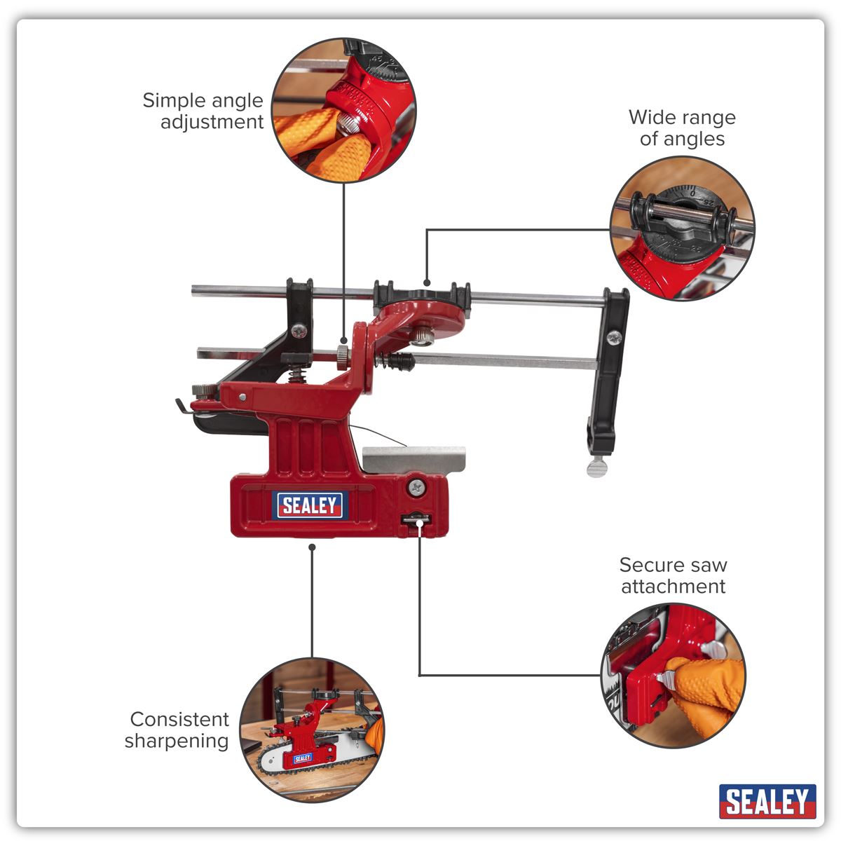 Sealey Bar Mounted Chainsaw Chain Sharpening Guide CS02