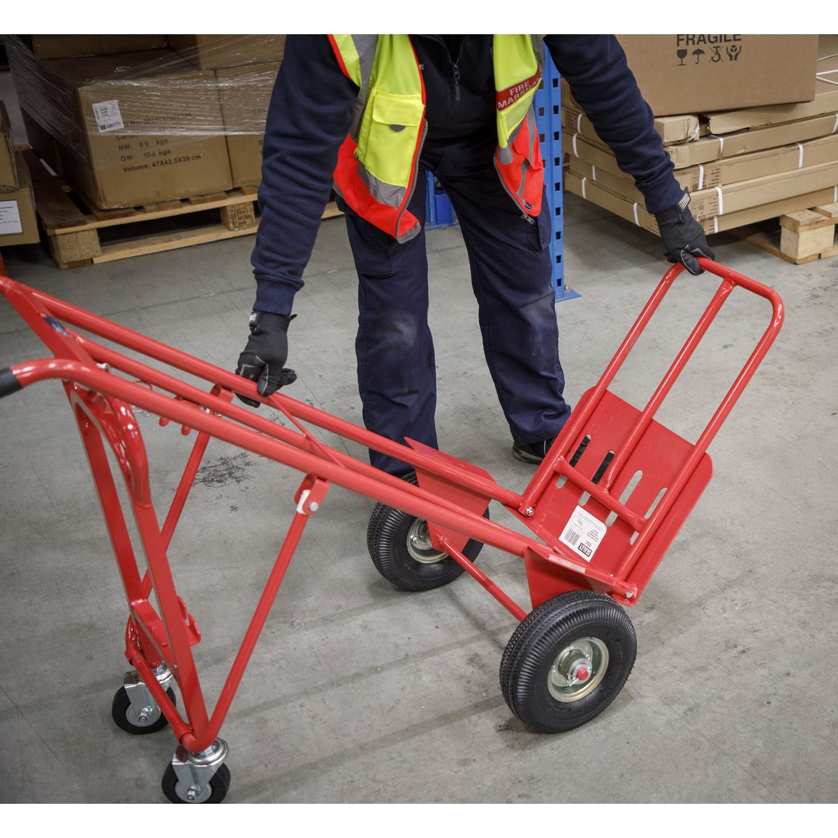 Sealey Sack Truck 3-in-1 with Pneumatic Tyres 250kg Capacity CST989