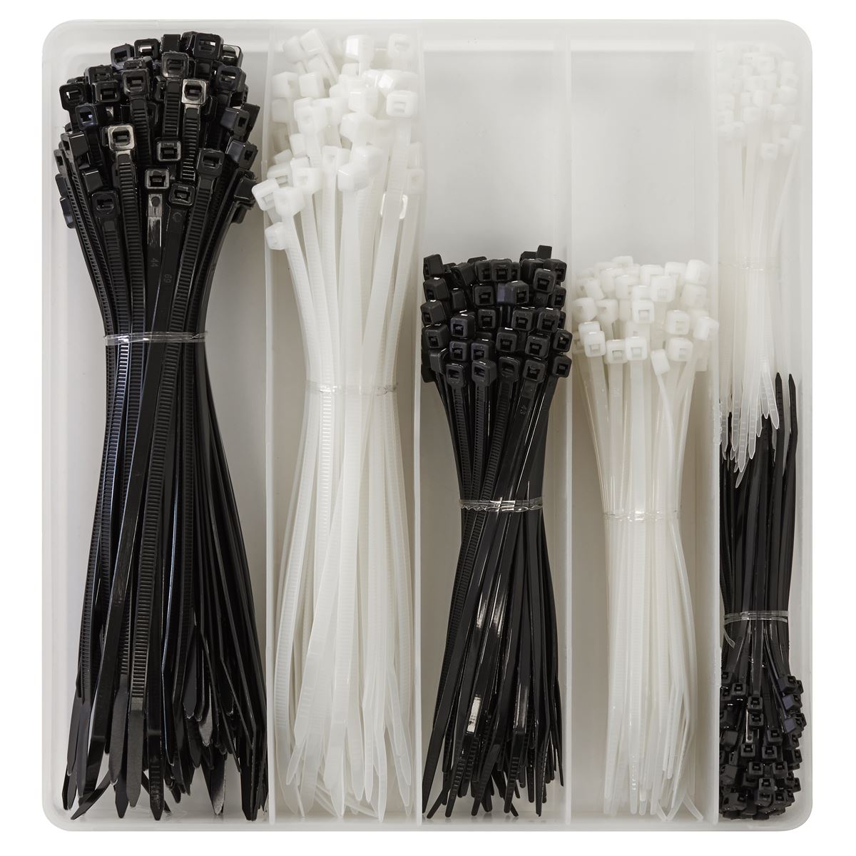 Sealey Cable Tie Assortment Black/White Pack of 600 CT600BW