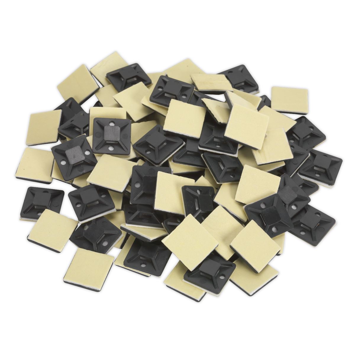 Sealey Self-Adhesive Cable Tie Mount 20 x 20mm Black Pack of 100 CTM2020B