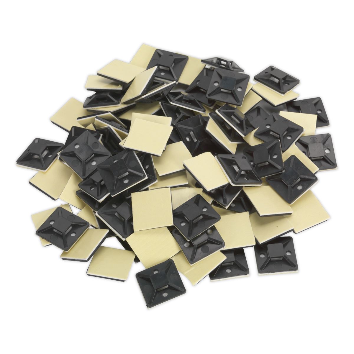 Sealey Self-Adhesive Cable Tie Mount 30 x 30mm Black Pack of 100 CTM3030B