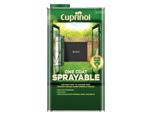 Cuprinol One Coat Sprayable Fence Treatment Black 5 litre CUPNSFTBL5L