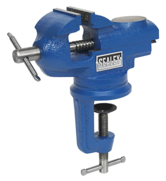 Sealey 50mm Portable Bench & Table Vice with 360� Swivel Base CV50