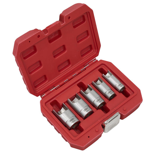 Sealey Elbow Connector Socket Set 3/8"D 5pc Injectors Or Exhaust Pipes CV601