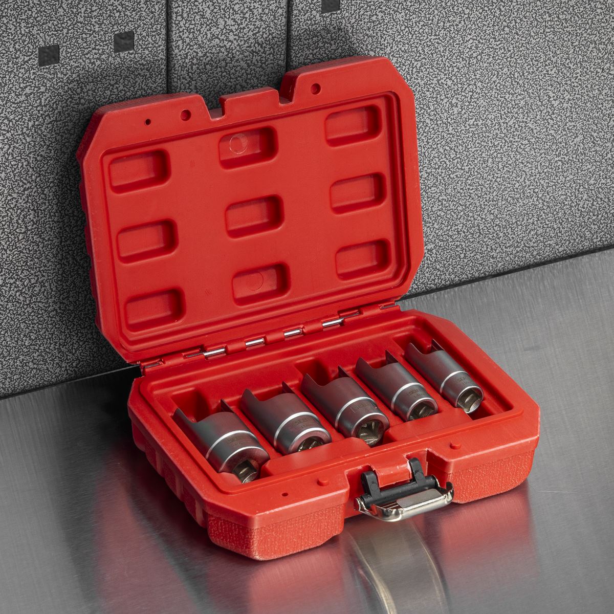 Sealey Elbow Connector Socket Set 3/8"D 5pc Injectors Or Exhaust Pipes CV601