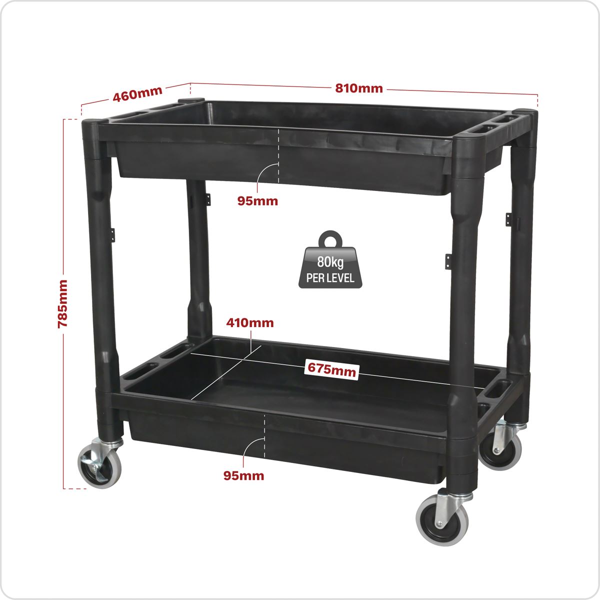 Sealey Trolley 2-Level Composite Heavy-Duty CX204