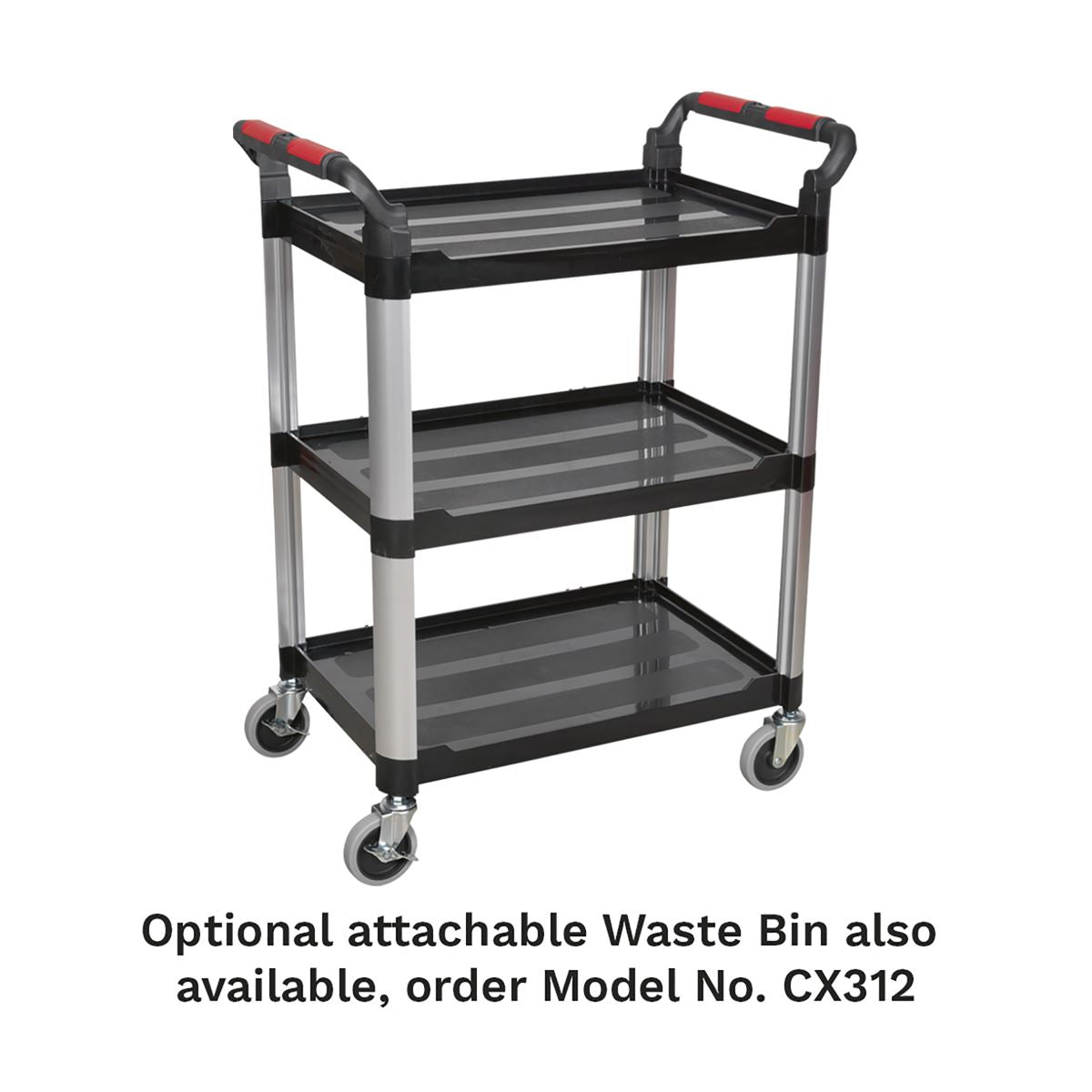 Sealey Workshop Trolley 3-Level Composite - 3 Wall CX309