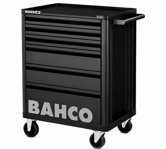 Bahco 6 Drawer Blacck Tool Box Trolley Workshop Roller Cabinet 26" E72 Storage Hub 1472K6BLACK