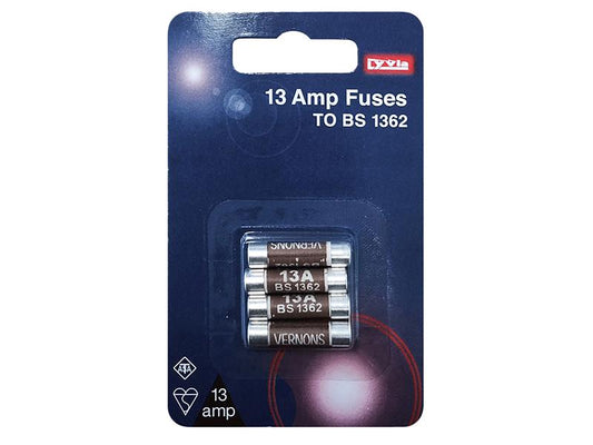 Dencon 13A Electrical Fuse Pack of 4 DCN1013