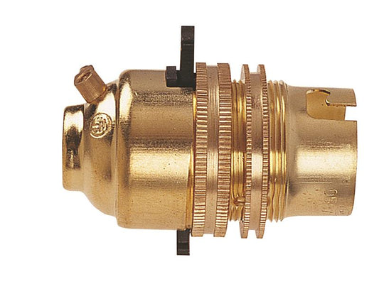 Dencon BC Brass 1/2in Electrical Switched Lamp Holder DCN101NB
