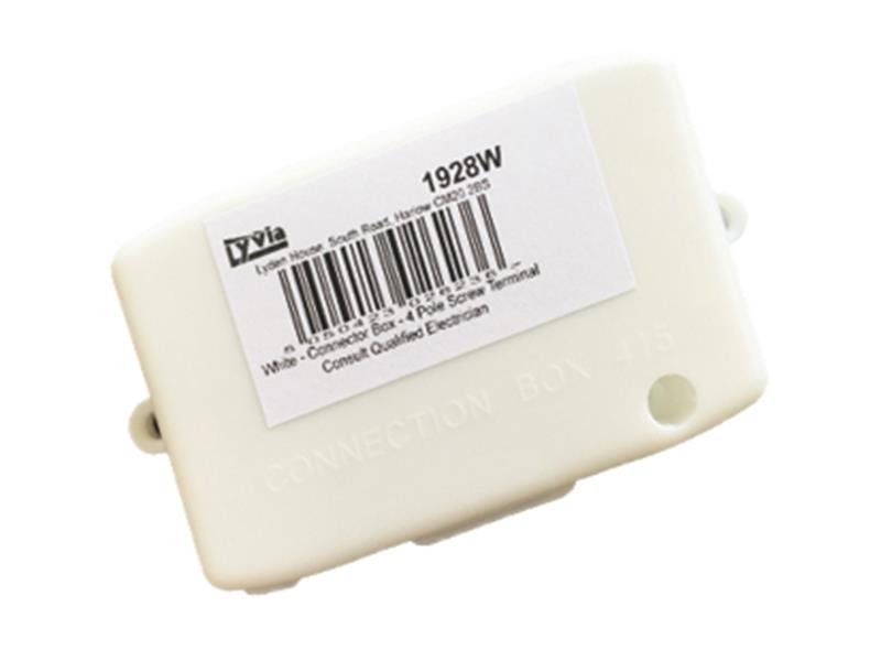 Dencon 4 Pole Electrical Connection Box White DCN1928WNB
