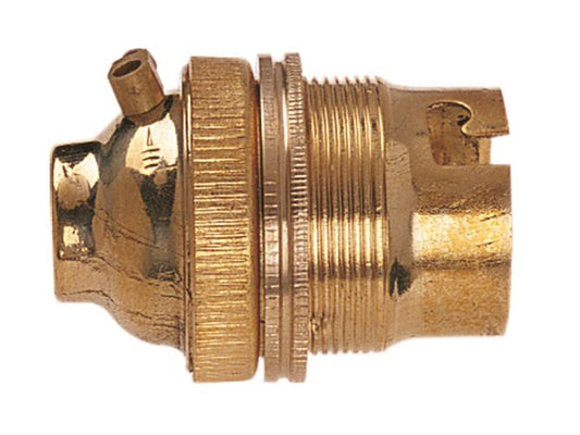 Dencon BC Brass 1/2in Unswitched Lamp Holder DCN217NB