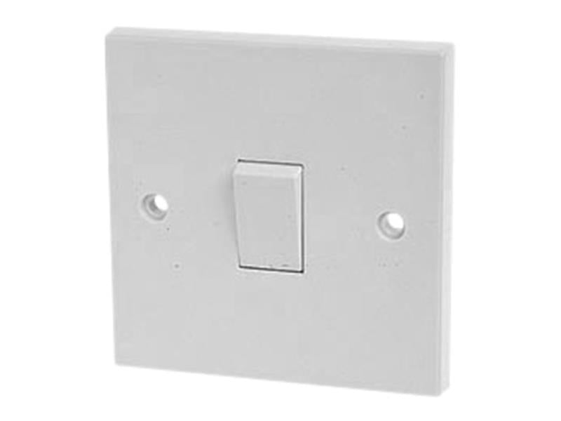 Dencon White Light Switch 1 Gang 2 Way 10A With Fixing Screws DCN4402NB