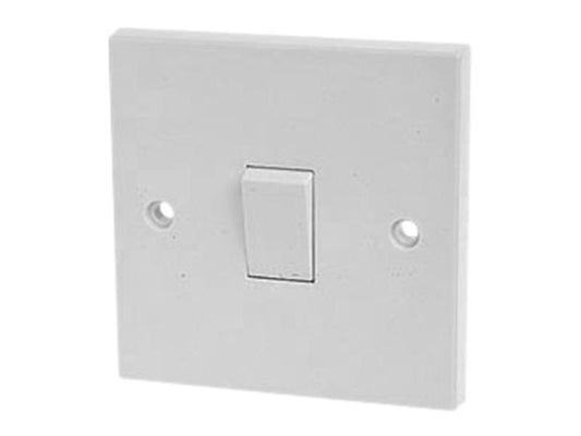 Dencon White Light Switch 1 Gang 2 Way 10A With Fixing Screws DCN4402NB