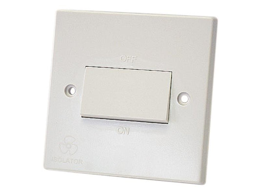 Dencon Electric Fan Isolator Switch 10A 3 Pole White DCN4417NB