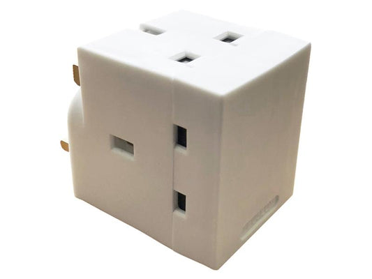 Dencon 3 Way Electrical Plug Adaptor 13A Fused DCN5688NB