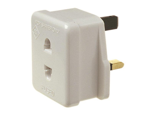 Dencon Shaver Adaptor 13A Fused White DCN6025NB