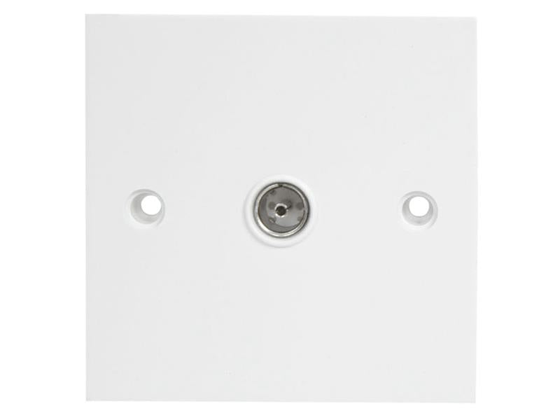 Dencon Single Flush Coax TV Socket White Plastic DCN7119NB
