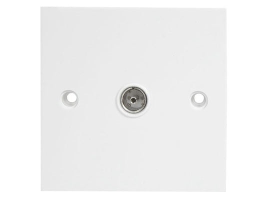 Dencon Single Flush Coax TV Socket White Plastic DCN7119NB
