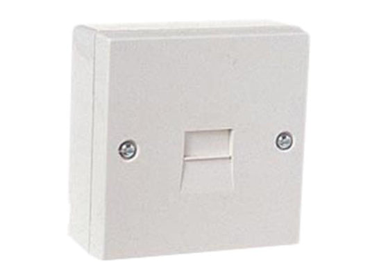 Dencon Telephone Socket 1 Way White Plastic DCN7201