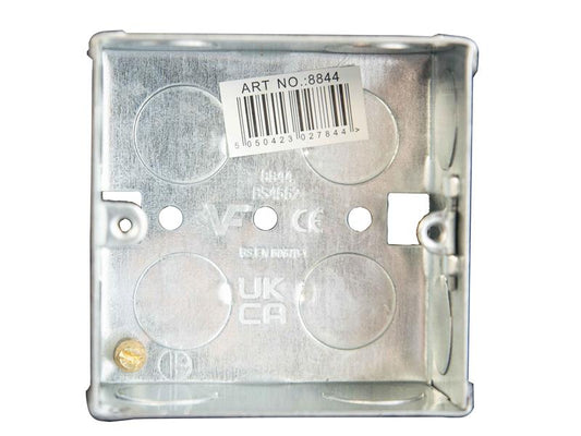 Dencon Electric Metal Back Box 1 Gang 35mm Multiple Knock Outs DCN8844NB