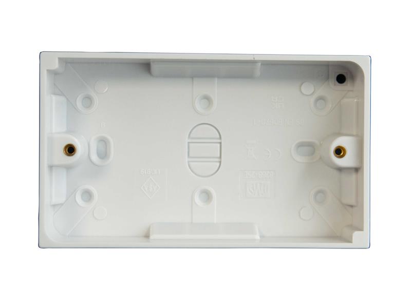 Dencon Electric Pattress Box 2 Gang 25mm With Knock Outs For Cable DCN8908NB