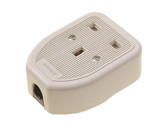 Dencon Rubber Trailing Socket 13A 1 Gang White No Cable DCN9413WNB