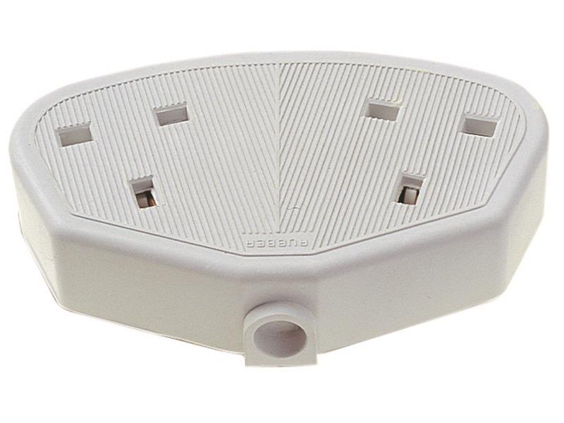 Dencon Rubber Trailing Socket 13A 2 Gang White No Flex DCN9422WNB