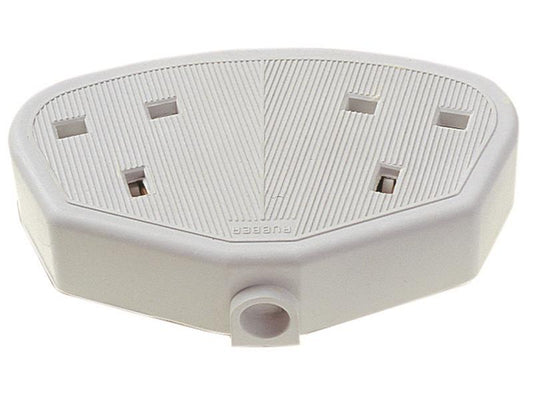 Dencon Rubber Trailing Socket 13A 2 Gang White No Flex DCN9422WNB