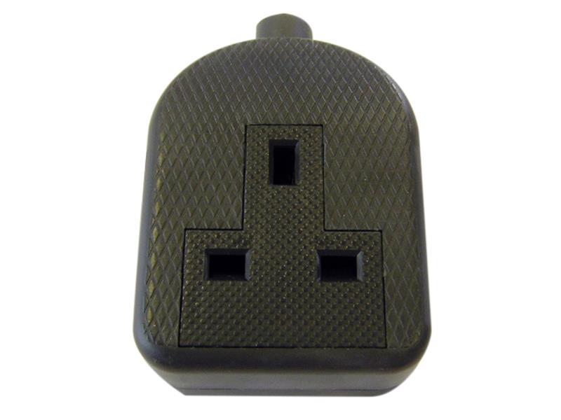 Dencon Trailing Electric Socket 13A 1 Gang Black DCN9432BNB