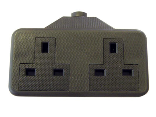 Dencon Trailing Electrical Socket 13A 2 Gang Black No Cable DCN9433BNB