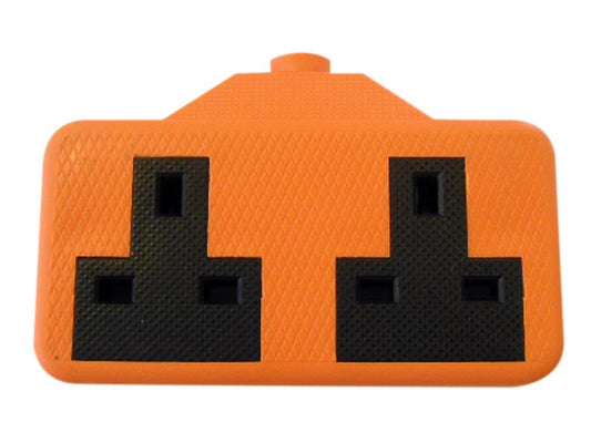 Dencon Trailing Electrical Socket 13A 2 Gang Orange No Cable DCN9433ORNB