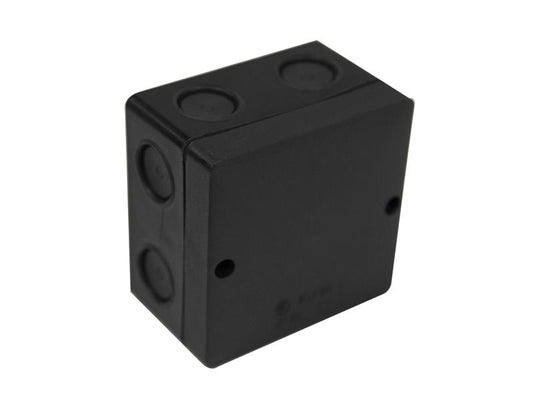 Dencon IP66 Junction Box Black 81 x 81mm Self Sealing Cable Inlets DCNJB80BNB