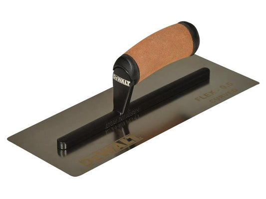 DEWALT Drywall 0.5mm FLEX Stainless Steel Curved Trowel, Leather Handle 12in DDW2986