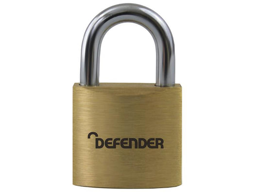 DEFENDER Brass Padlock 60mm Keyed Alike DEFBP6KA