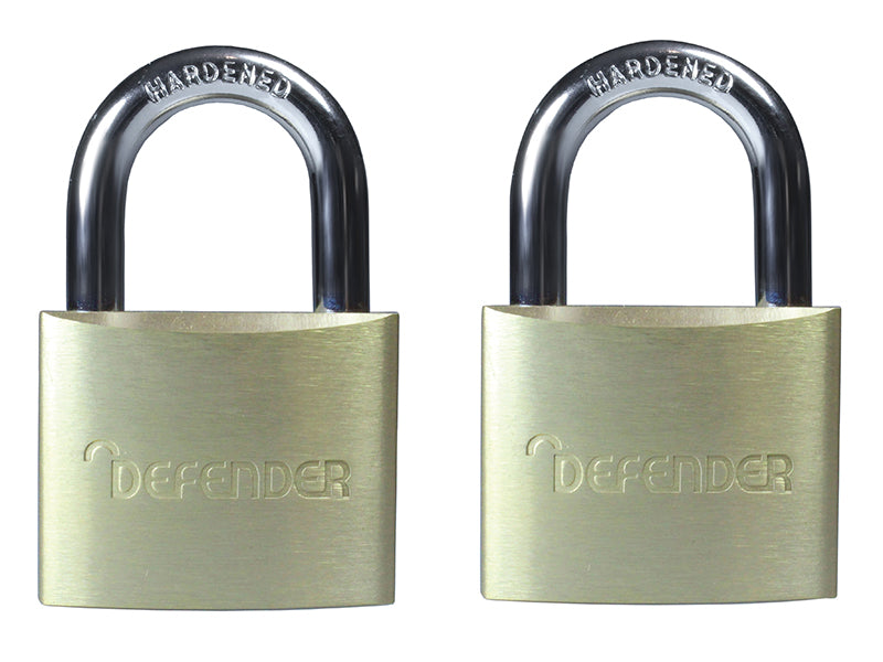 DEFENDER Aluminium Padlock Twin Pack 40mm DEFDFAL4T