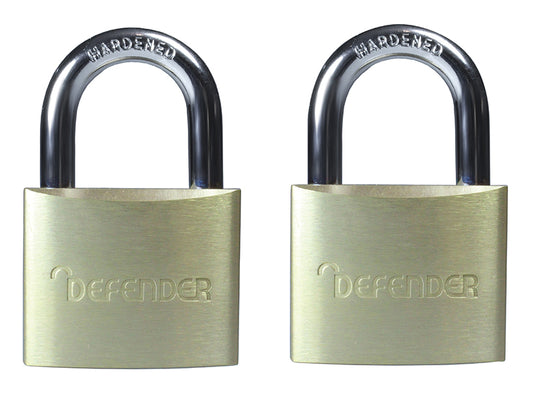 DEFENDER Aluminium Padlock Twin Pack 40mm DEFDFAL4T