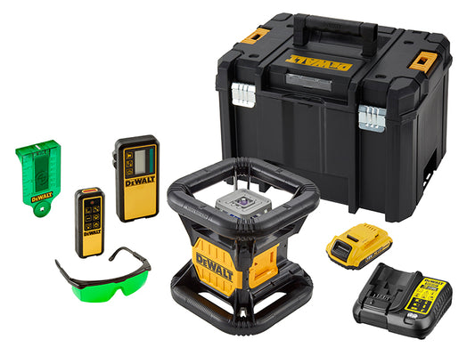 DEWALT DCE079D1G Green Rotary Laser Kit 18V 1 x 2.0Ah Li-ion DEW079D1G