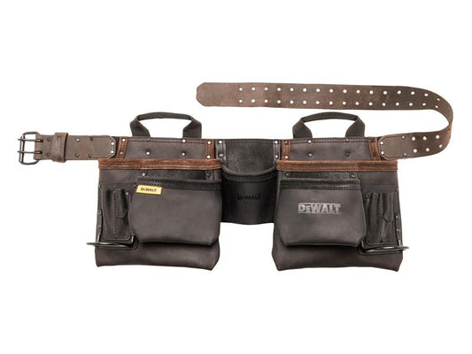 DEWALT Pro Leather Tool Apron Various Pockets Two Metal Hammer Loops DWST50112