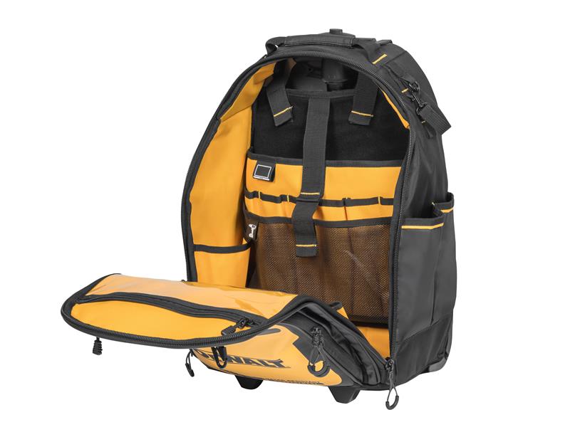 DEWALT Backpack On Wheels 46 Various Pockets Padded Shoulder Straps DWST60101