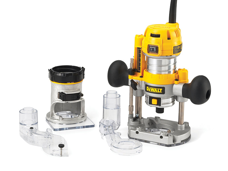 DEWALT D26204K 1/4in Premium Plunge & Fixed Base Combi Router 900W 110V DEWD26204KL