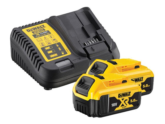 DEWALT DCB184B2C XR Charger & Battery Set 18V 2 x 5.0Ah Li-ion DEWDCB184B2C
