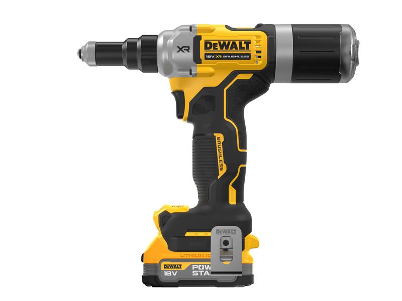 DEWALT XR 1/4in Cordless Riveter 2 x 1.7Ah POWERSTACK Li-ion DCF414E2T